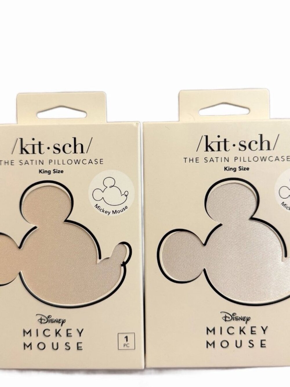 Kit•sch x Disney Mickey Mr. Mouse Satin Pillowcase KING Size 2pc Set New Bedding
